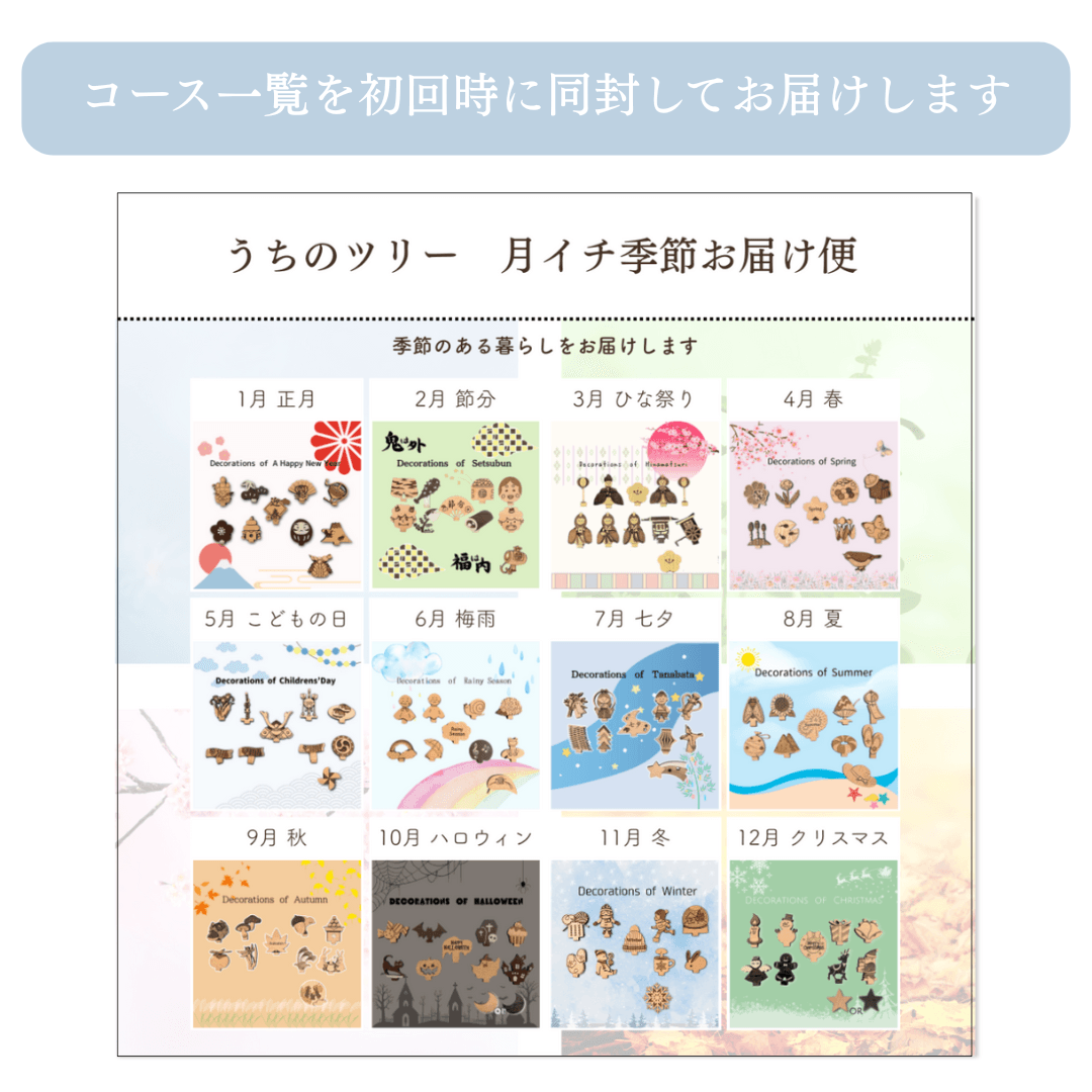 【毎月5個限定販売】毎月届く！月イチ季節お届け便　うちのツリー【12ヶ月着せ替えパーツ】 | 2枚目